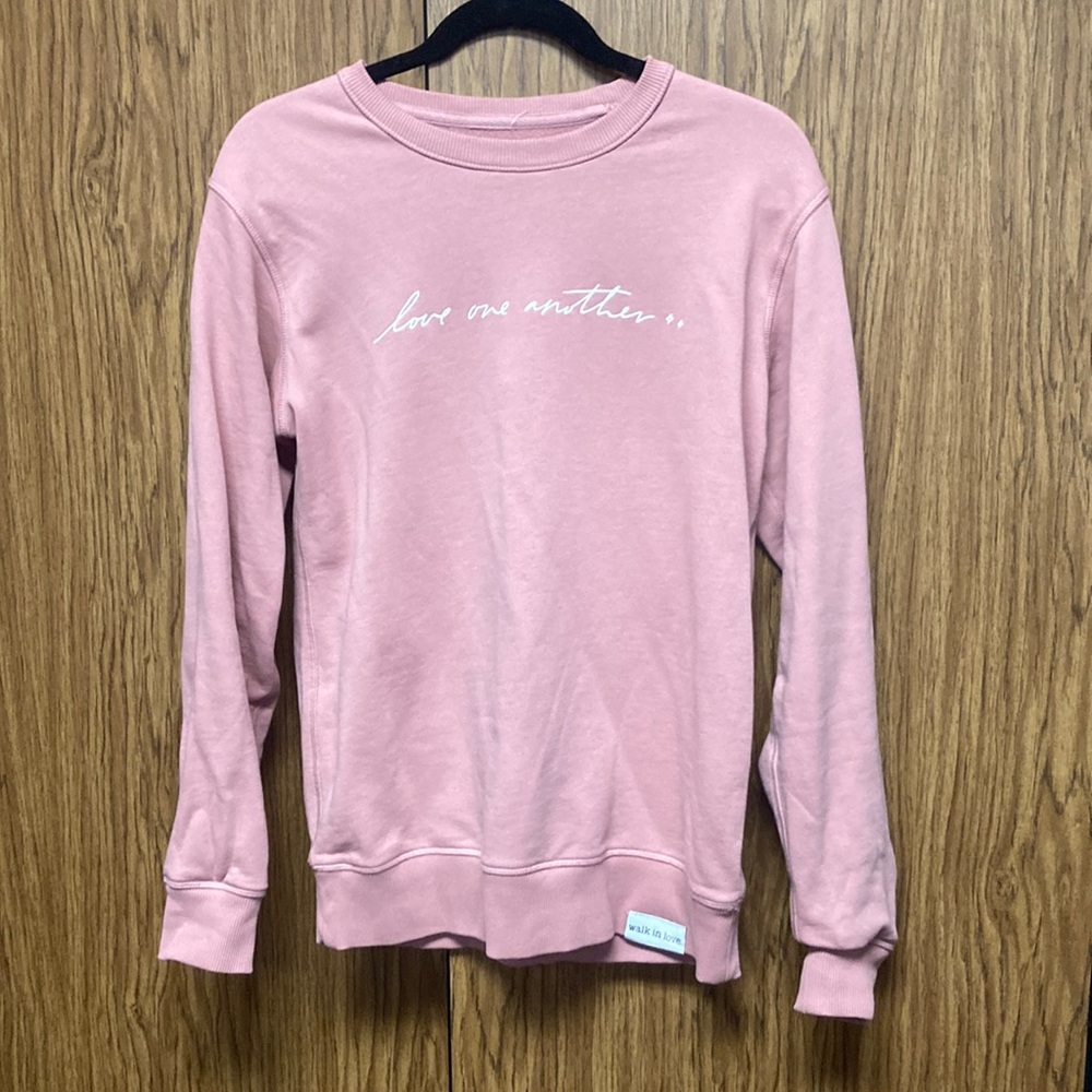 Walk in Love Pink Crew Sweatshirt